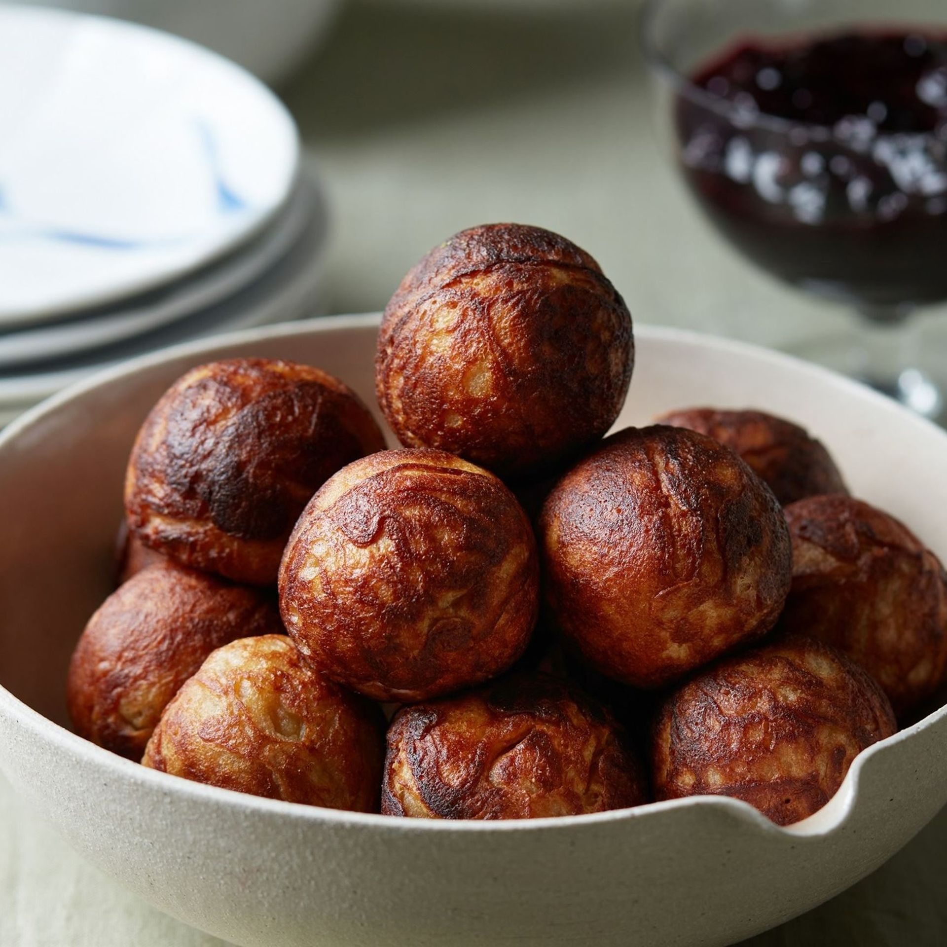 Æbleskiver med appelsin og kardemomme