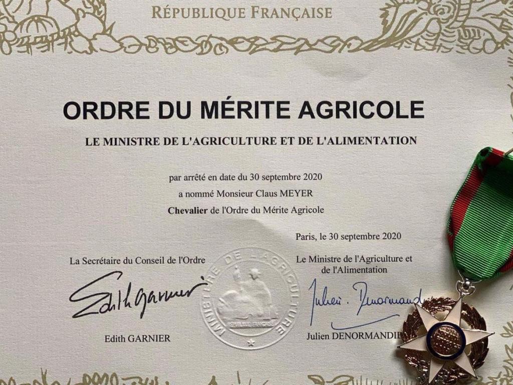 Claus Meyer modtager ’The Order of Agricultural Merit’ 