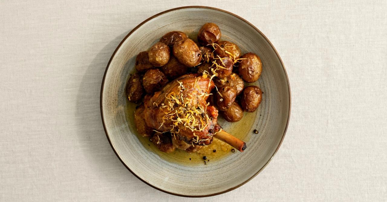 Braisseret lammeskank