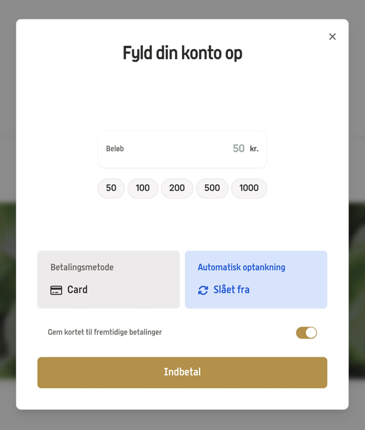 Sådan fylder du din konto op