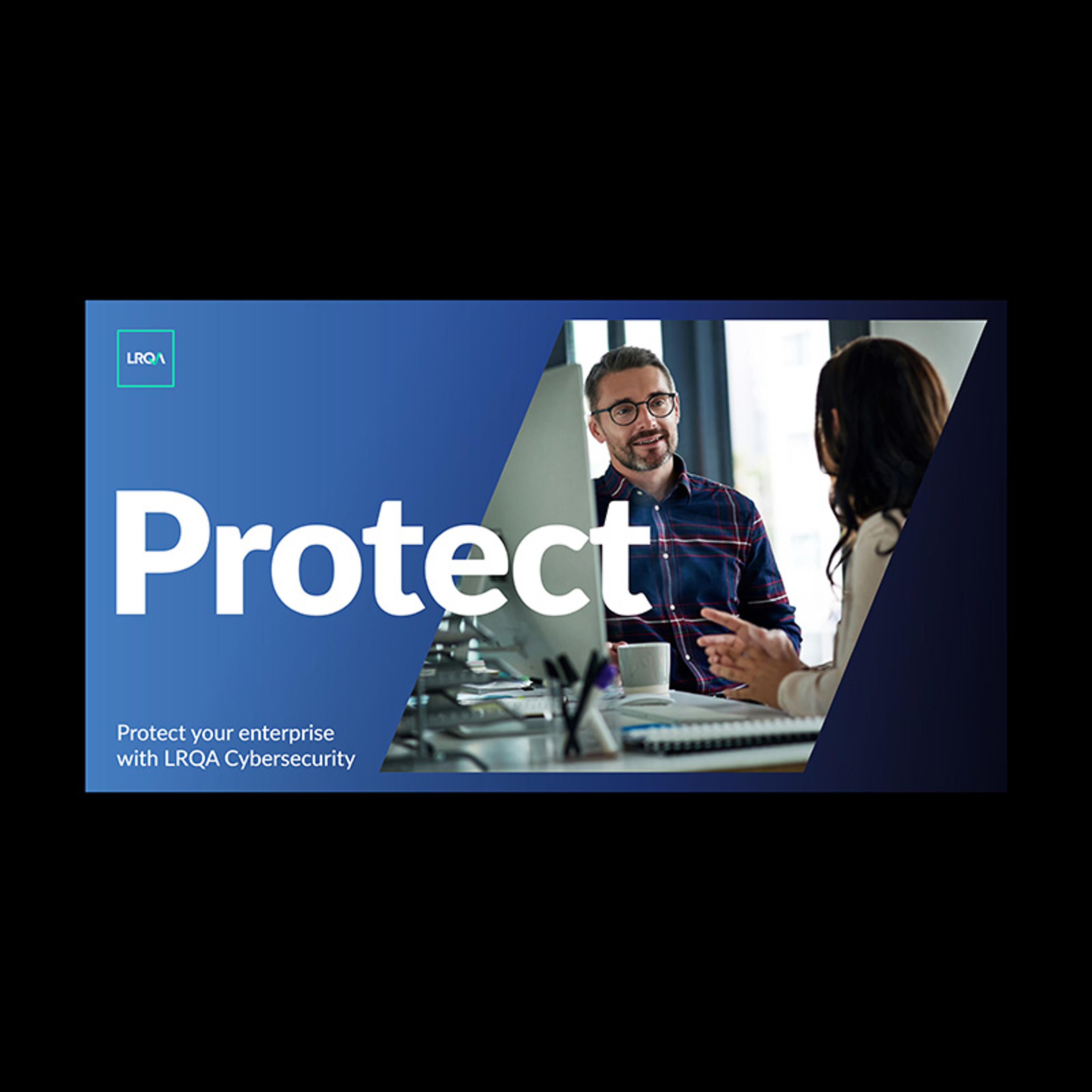LRQA Cyber animation banner 'Protect' LRQA Cyber animation banner