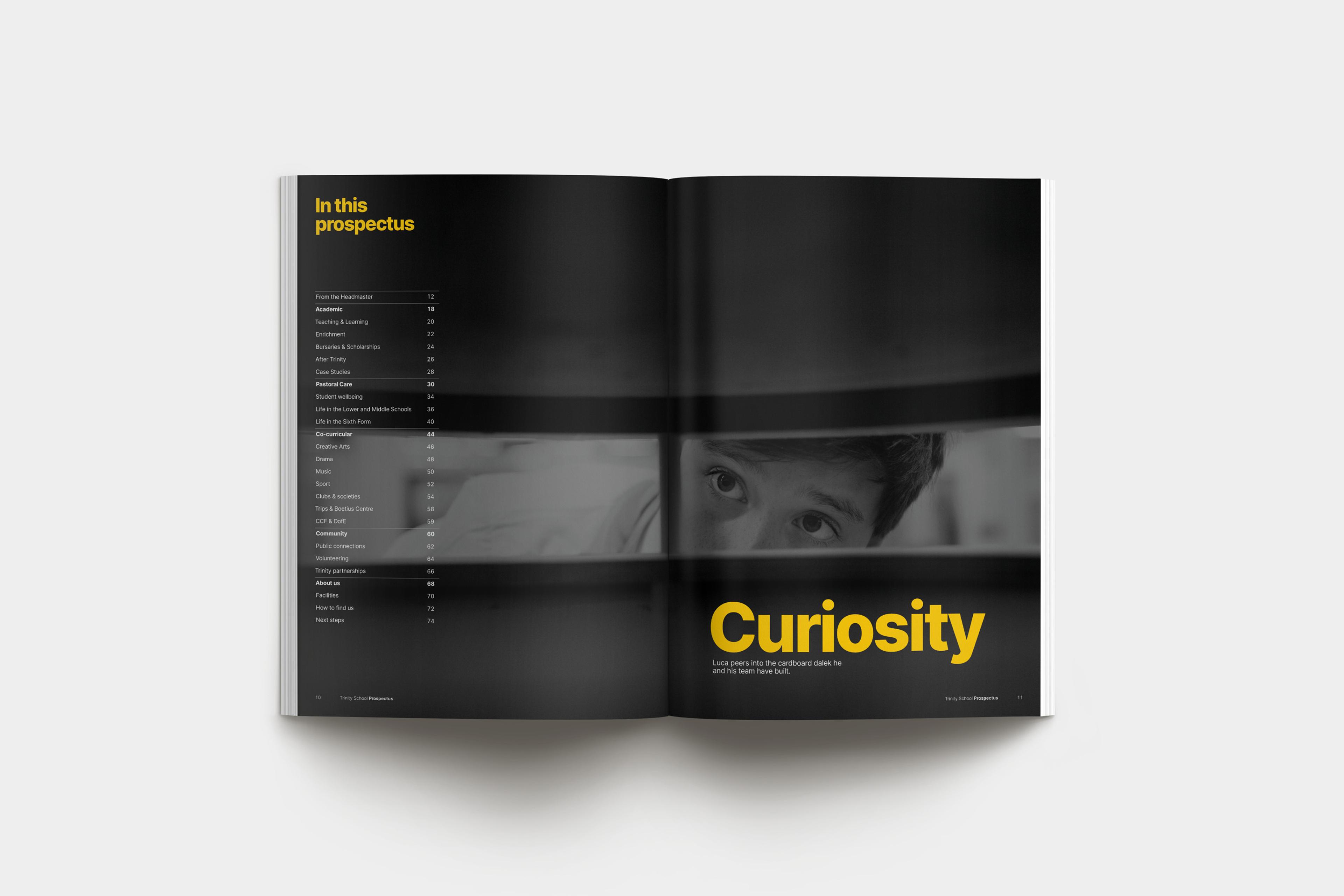 Trinity School prospectus spread