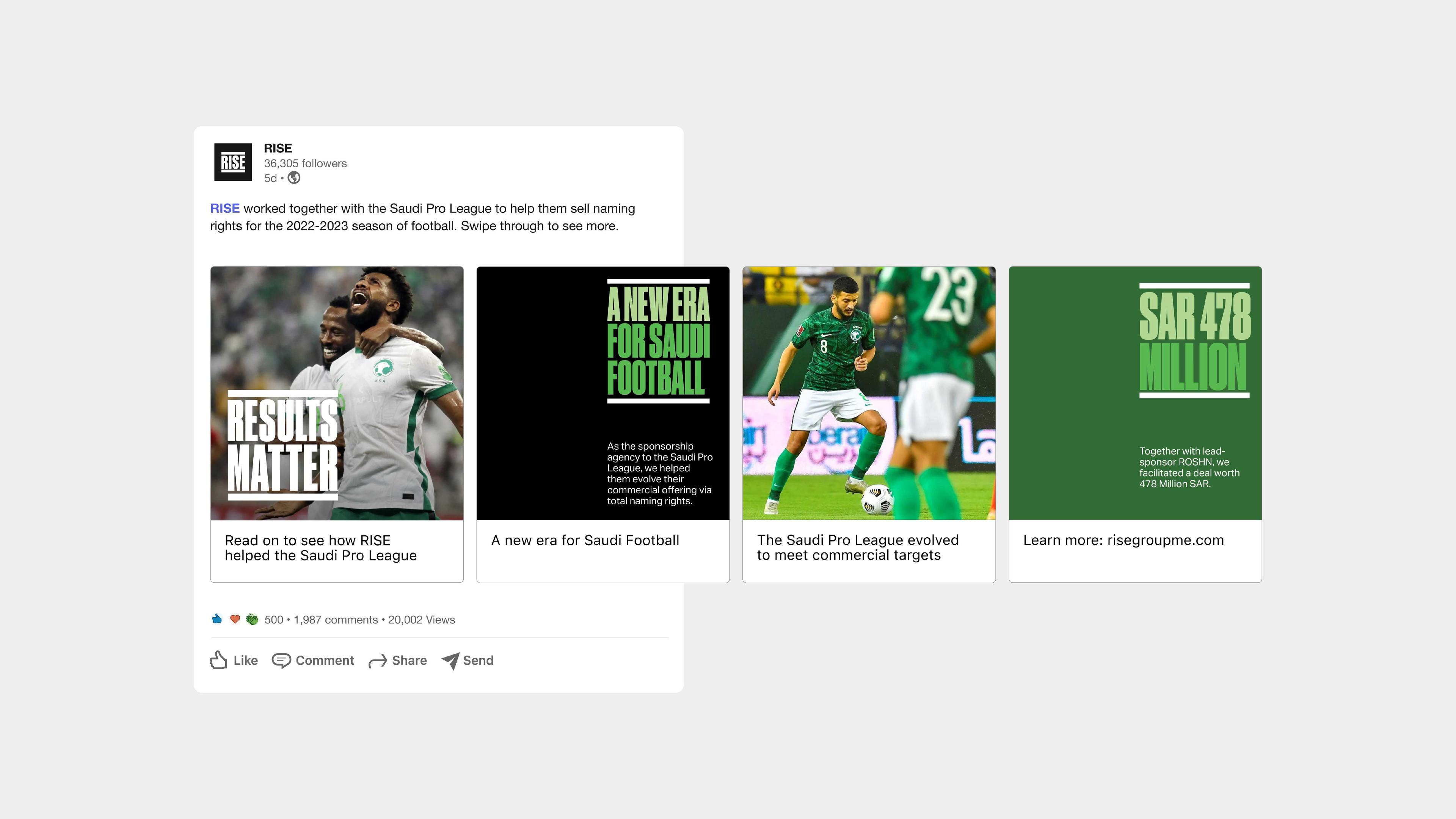 RISE social media design