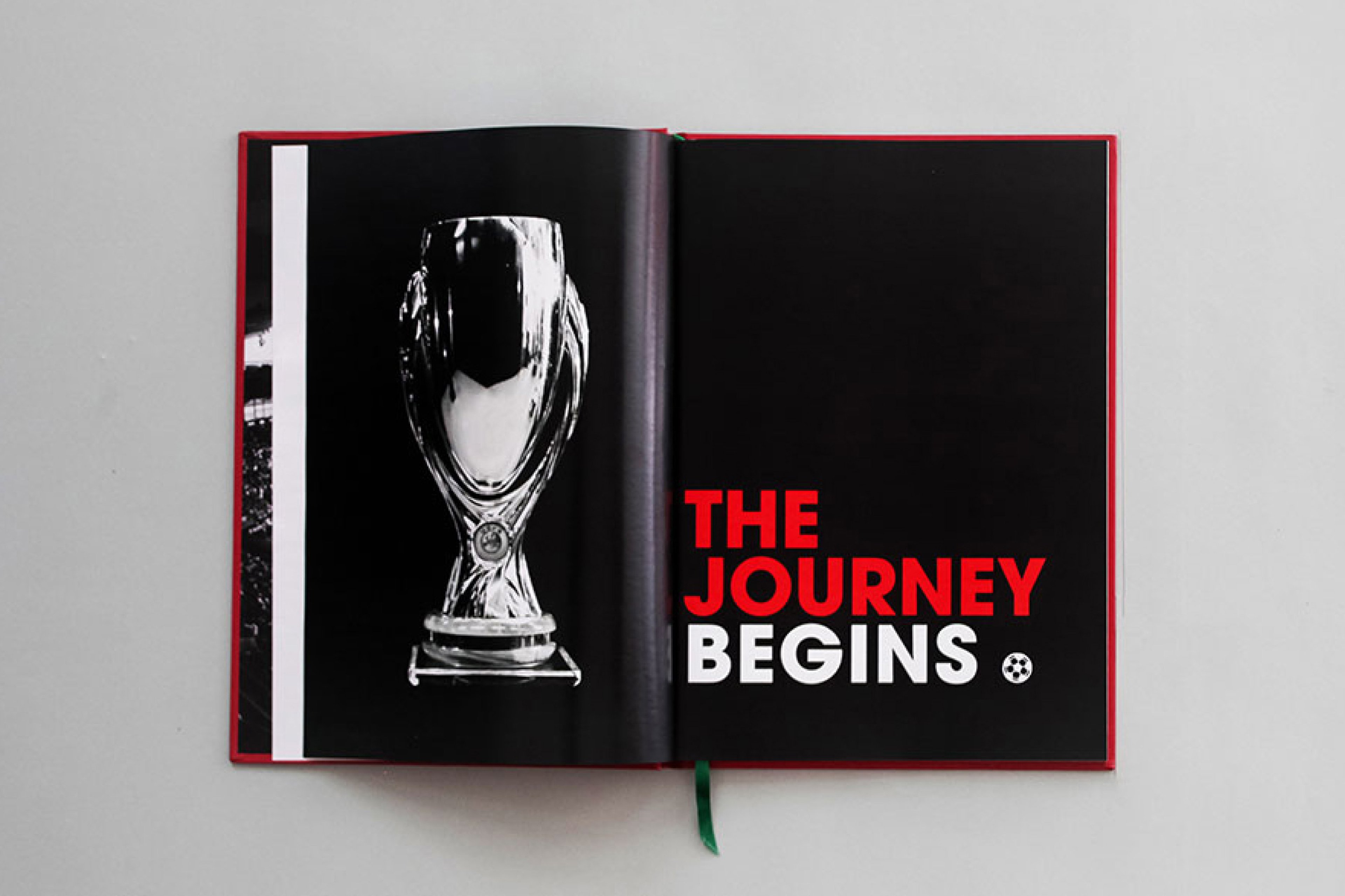 UEFA Super Cup brochure UEFA Super Cup trophy brochure spread