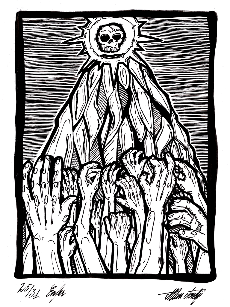 Inktober 2025, jour 25, Enfer