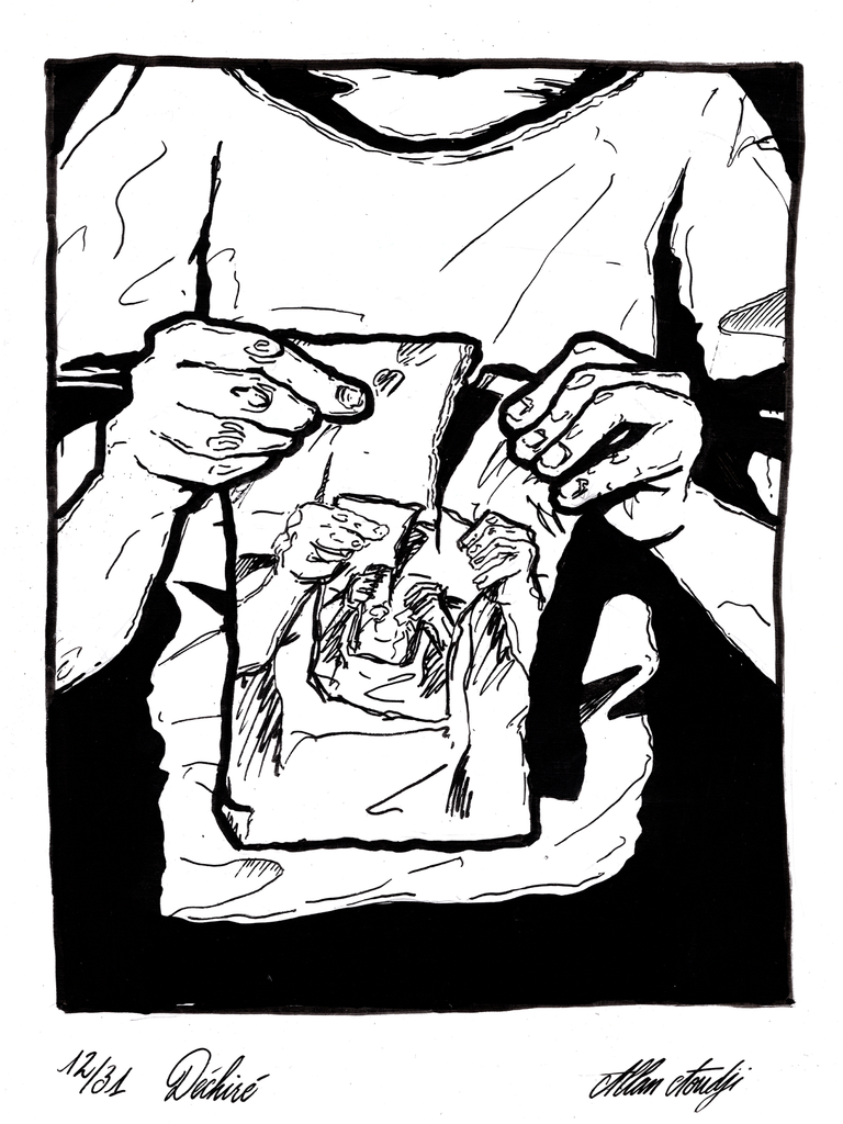 Inktober 2025, jour 12, Déchiré