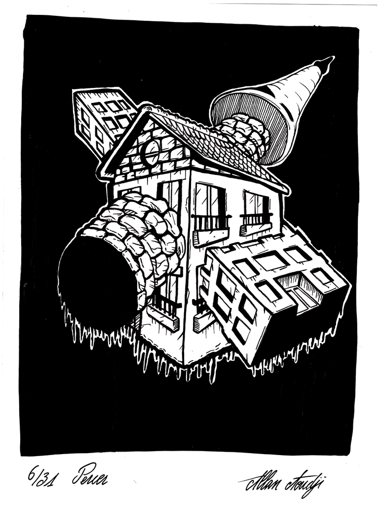 Inktober 2025, jour 6, Percer