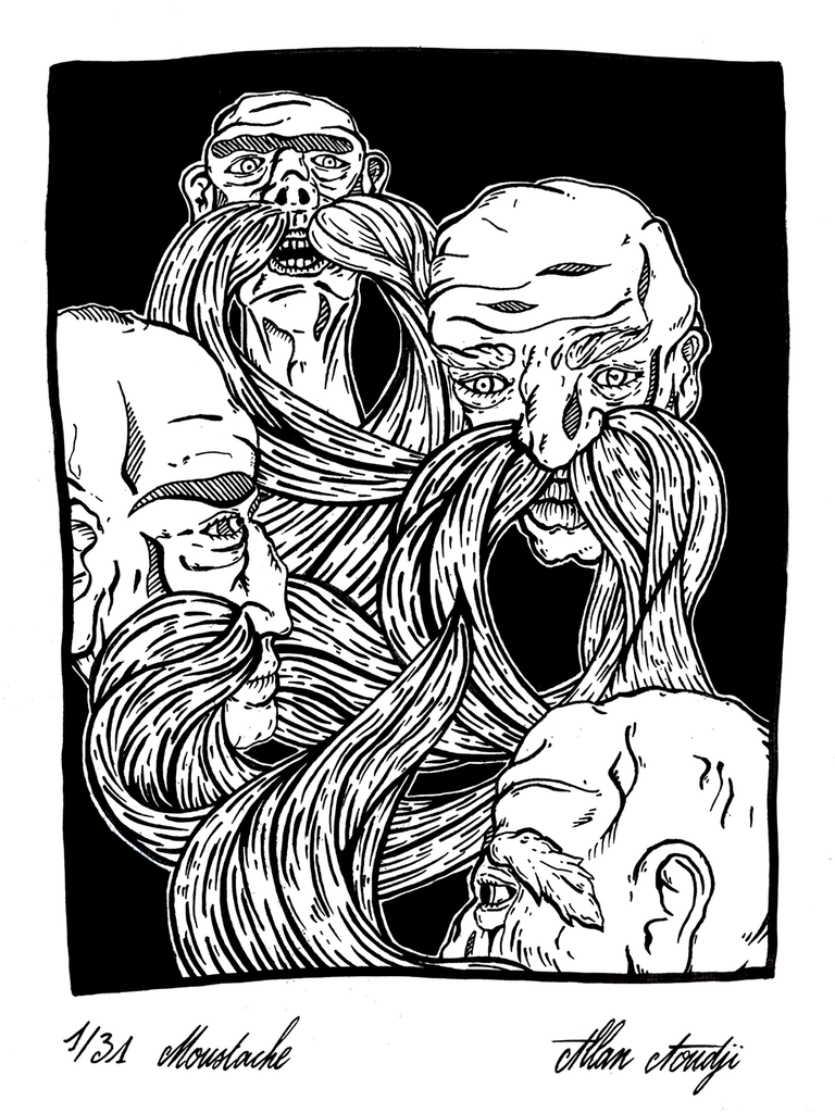 Inktober 2025, jour 1, Moustache