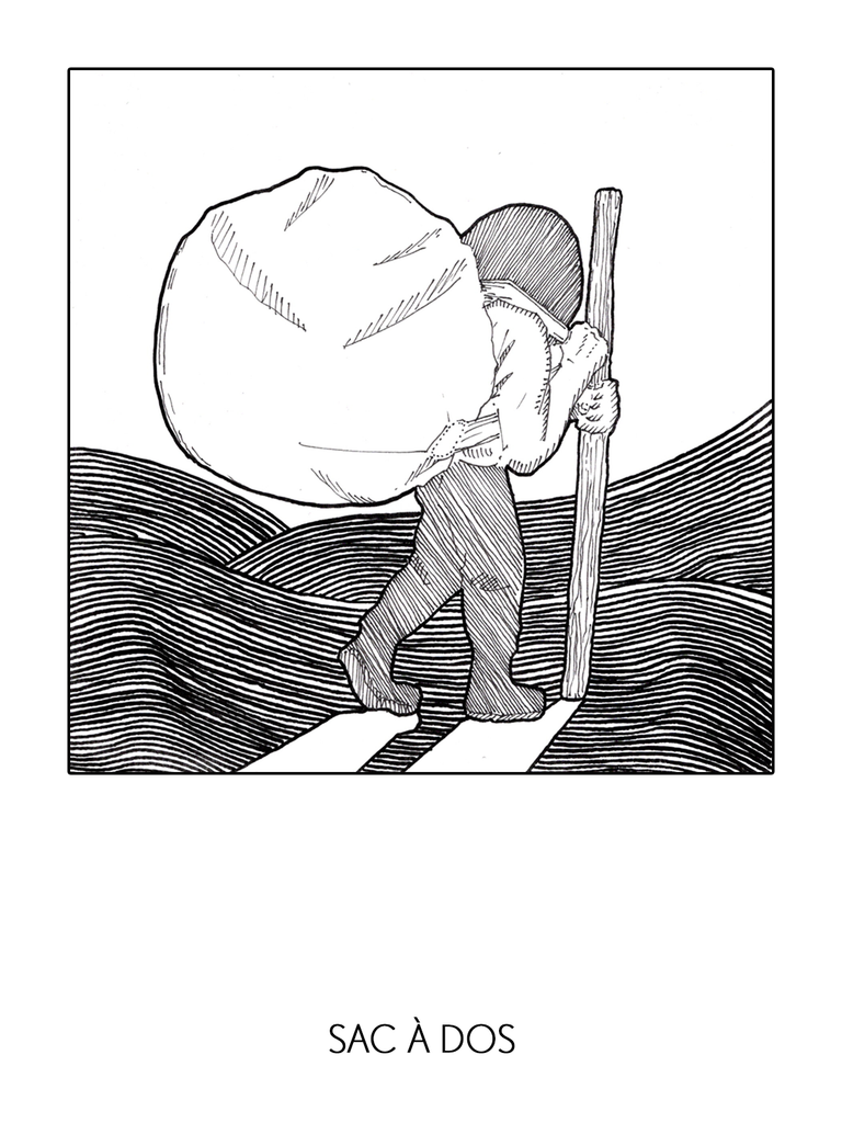 Inktober 2024, jour 1, Sac à dos
