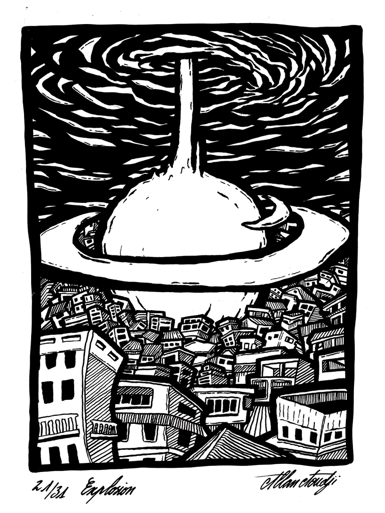 Inktober 2025, jour 21, Explosion