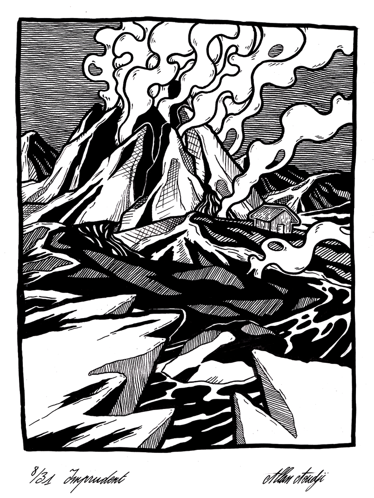 Inktober 2025, jour 8, Imprudent