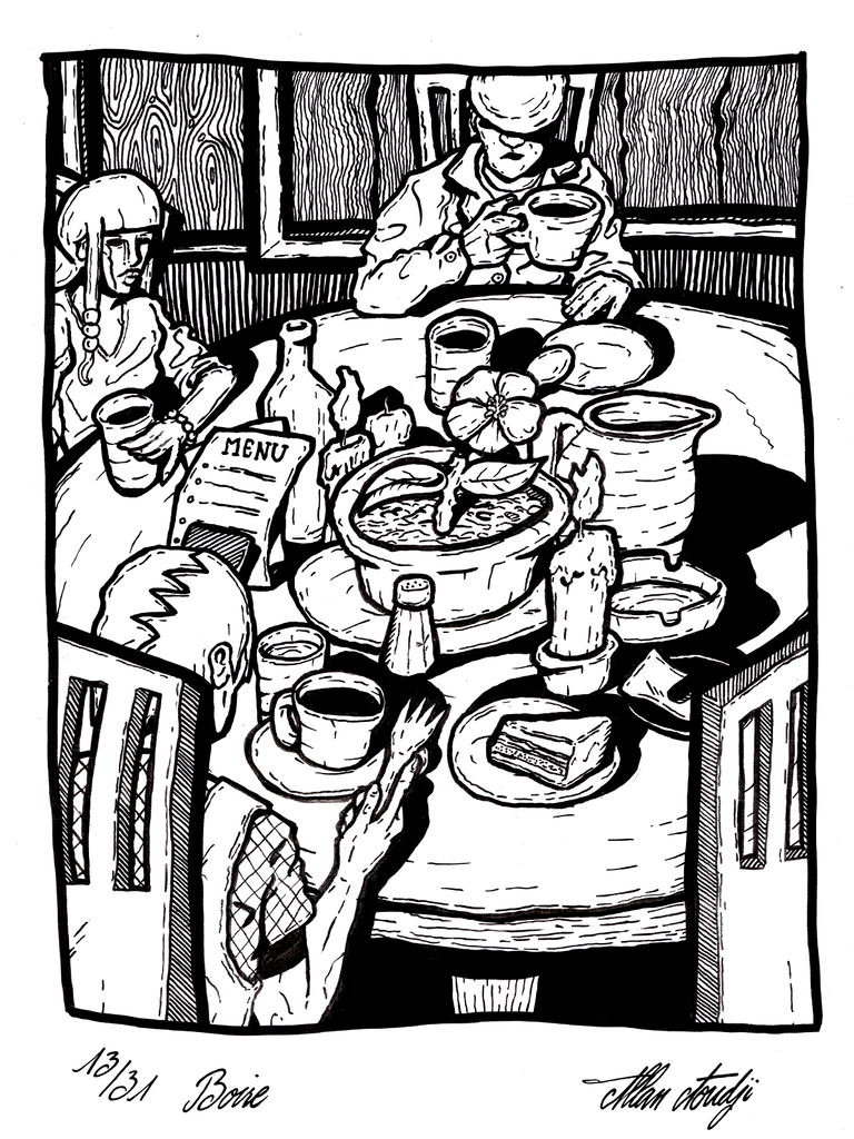 Inktober 2025, jour 13, Boire