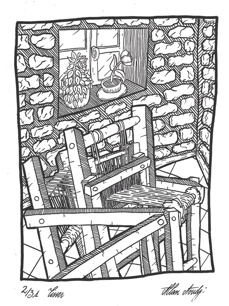 Inktober 2025, jour 2, Tisser