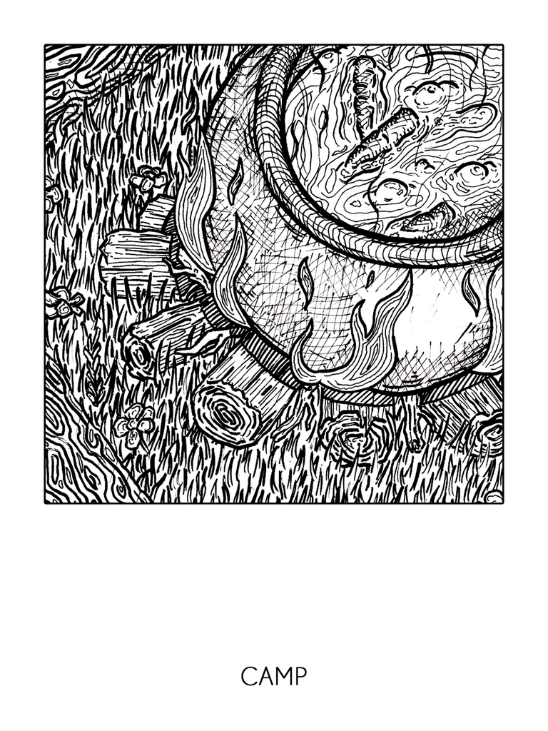 Inktober 2024, jour 22, Camp
