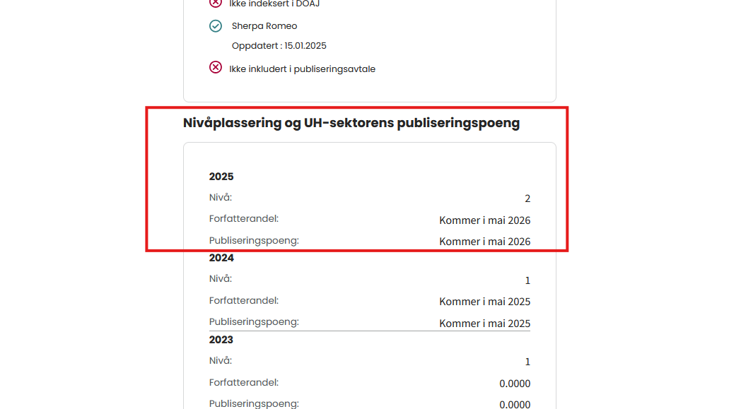 Bilde som viser informasjon om en publiseringskanal i Kanalregisteret.