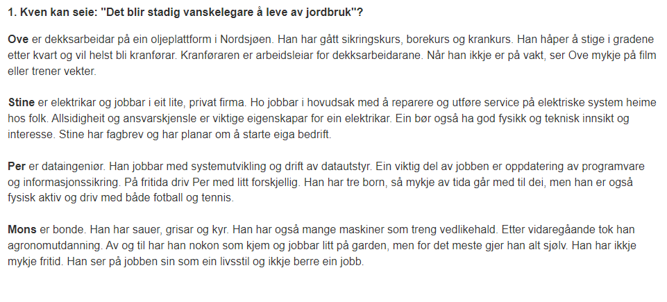 Bilde som illustrerer hvordan en eksempeloppgave i leseprøven kan se ut. Personer med synshemming vil få en alternativ prøve uten bilder.
