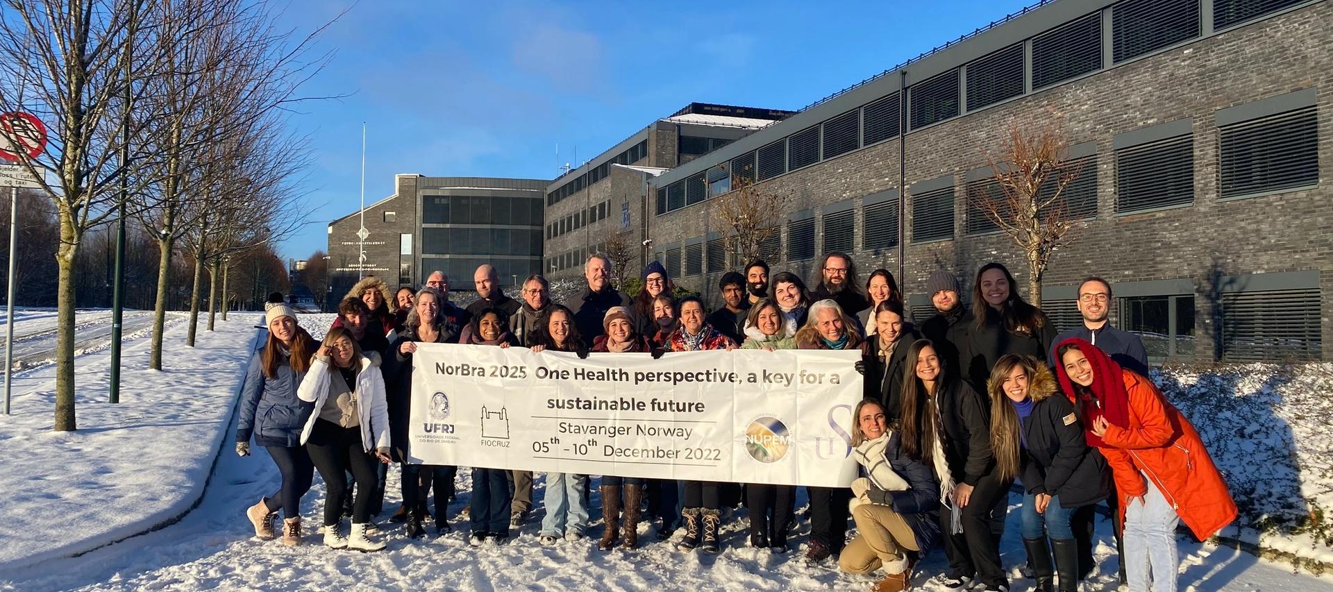 Group of students at the OneHealth school in Stavanger in December 2022