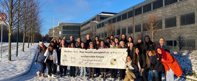 Group of students at the OneHealth school in Stavanger in December 2022