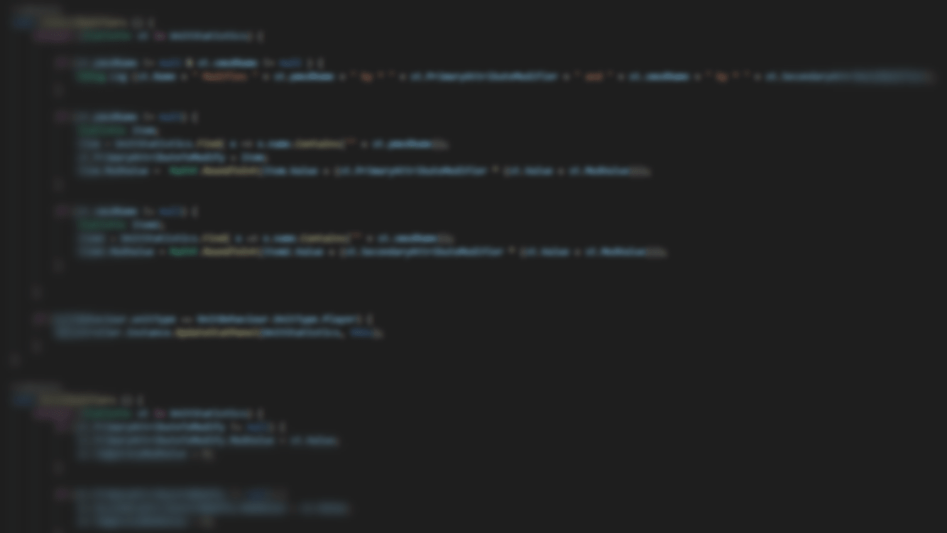 A blurred image of computer code in an IDE