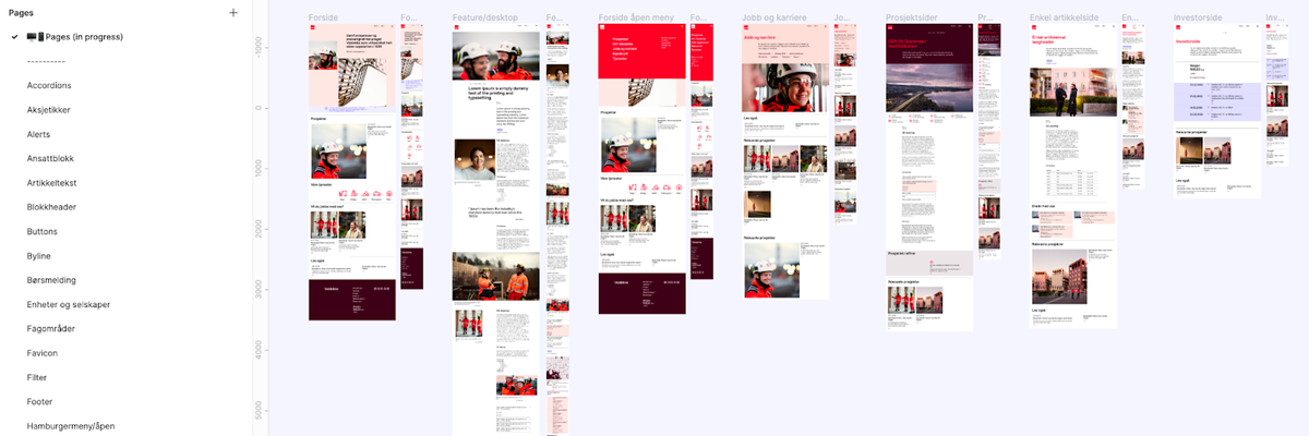 Skjermdump fra Veidekkes designsystem.
