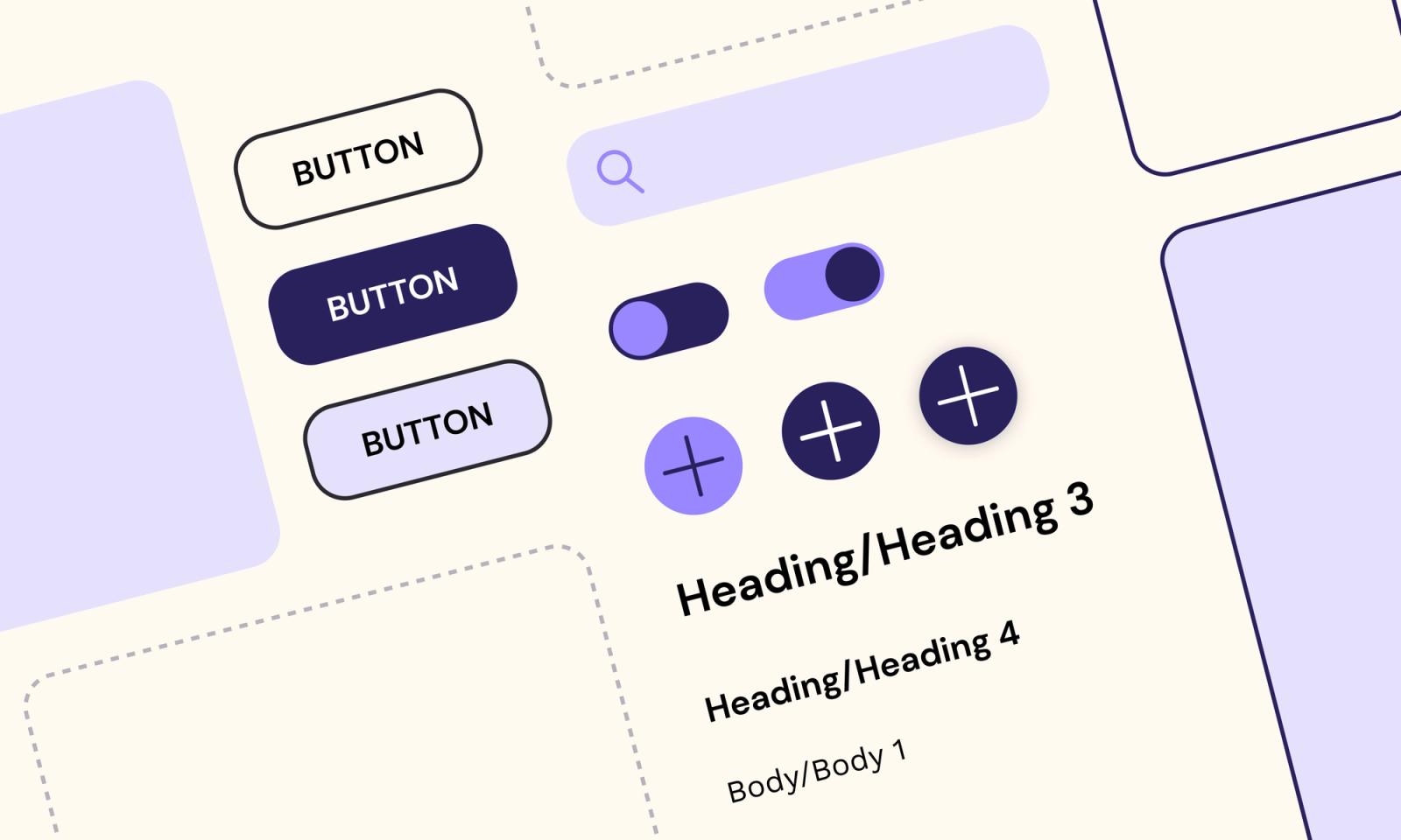 Illustrasjon av komponentbibliotek.