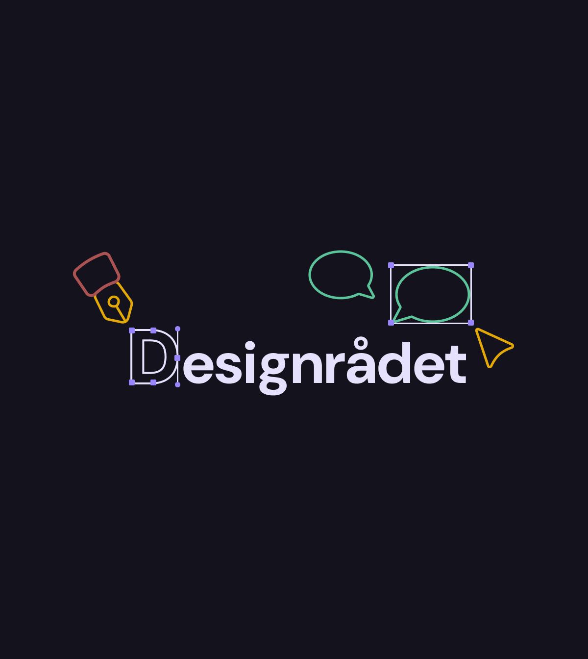 Grafisk illustrasjon med tittel Designrådet