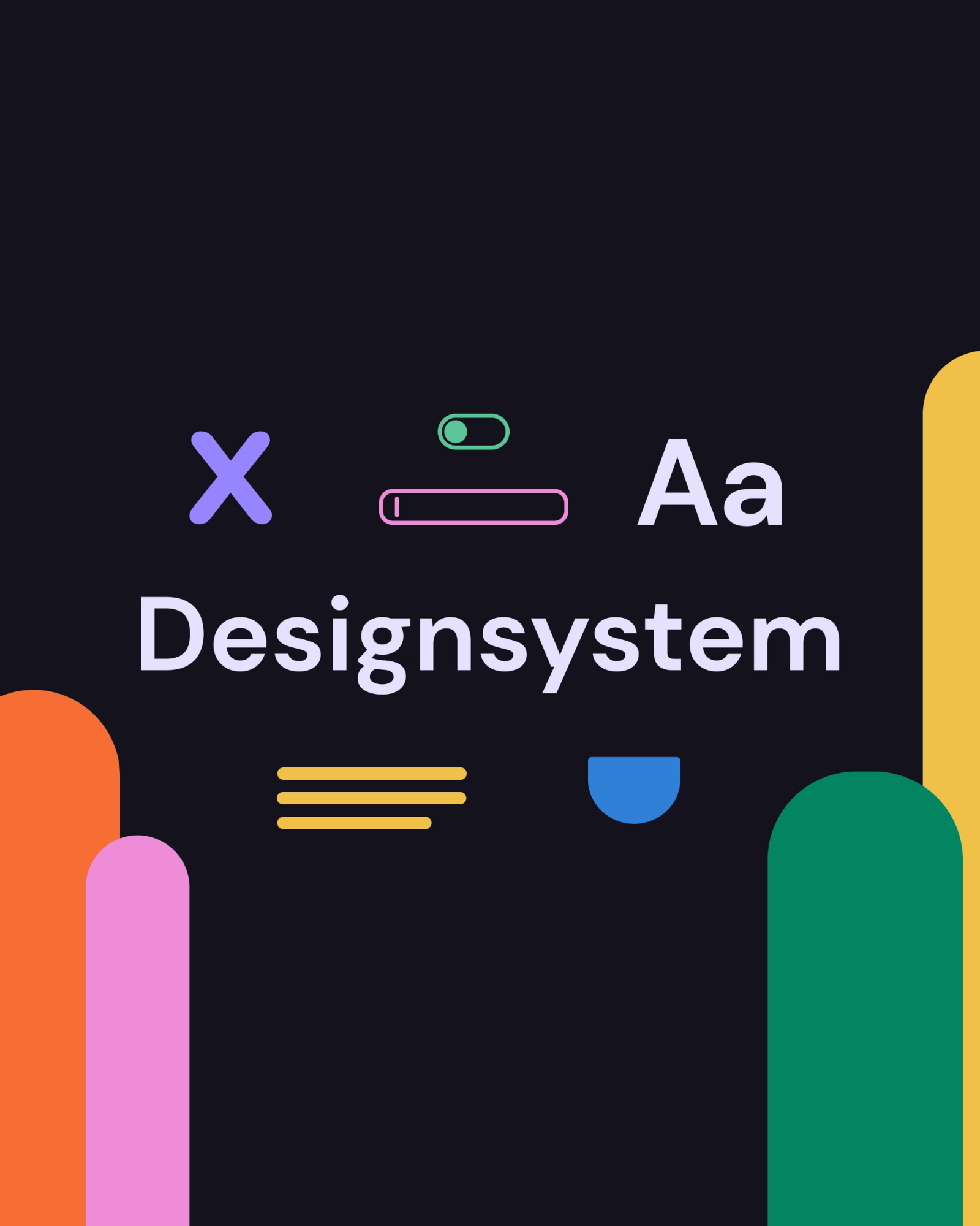 Grafikk der det står designsystem