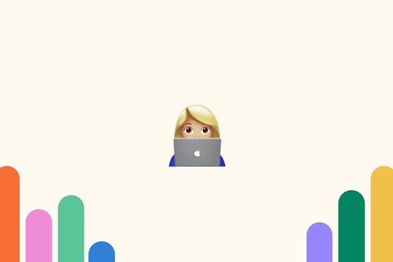 Emoji av kvinne med laptop
