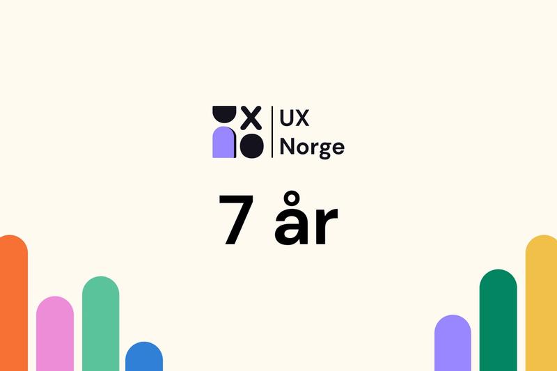 Plakat hvor det står UX Norge og 7 år