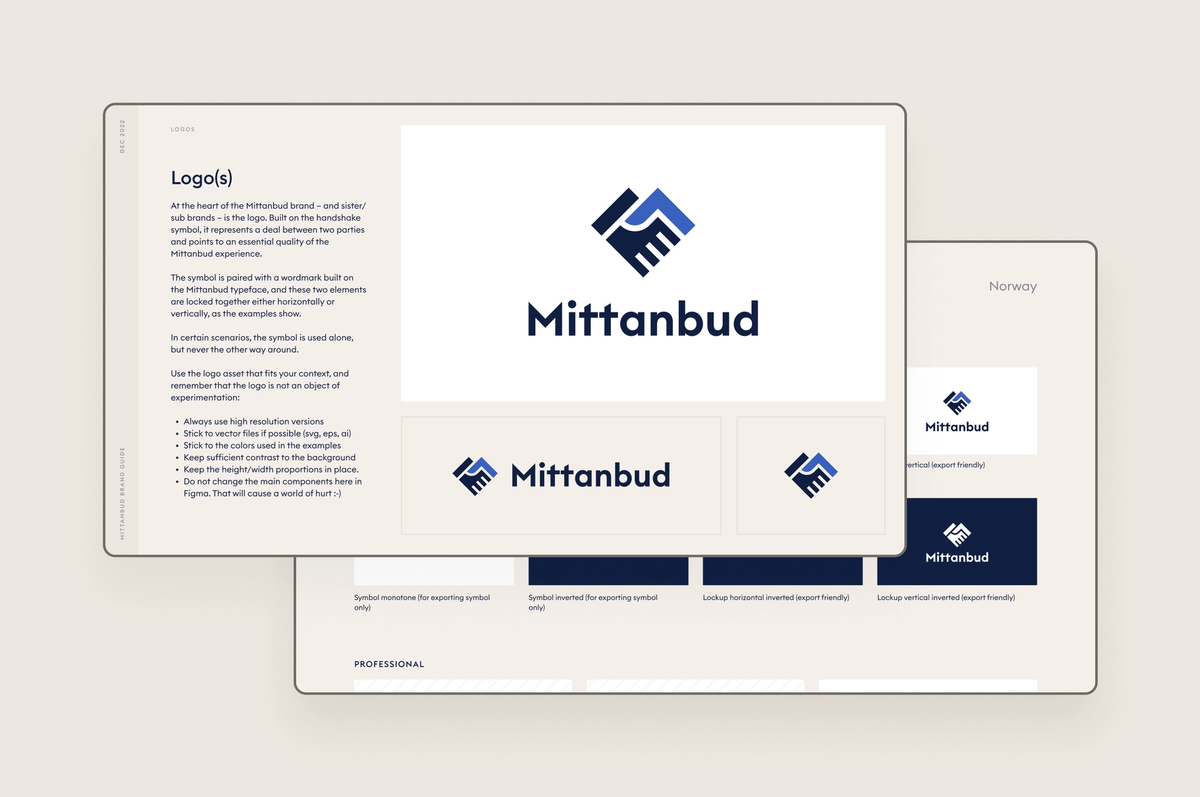 Skjermdump av design til to nettsider.