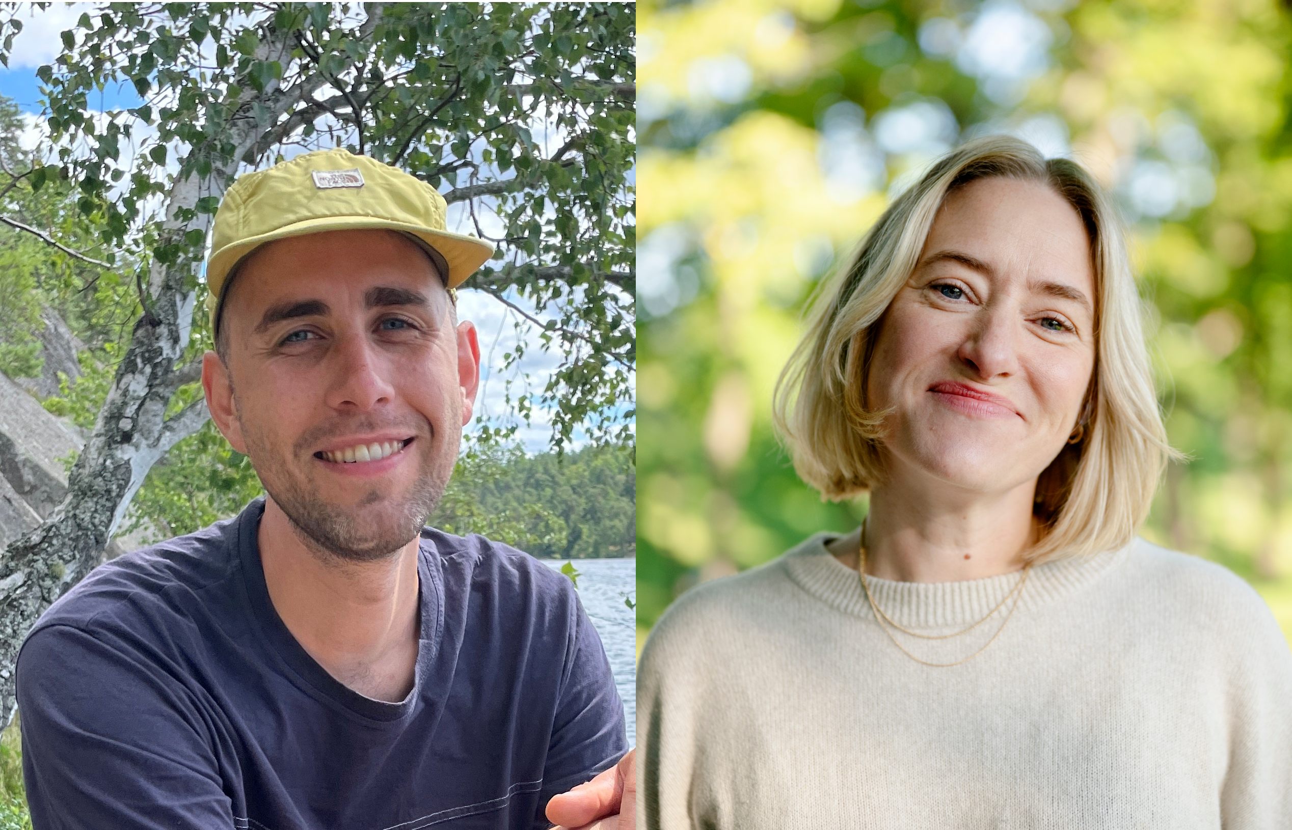 Bildekollasj av bilder av en mann og en kvinne.