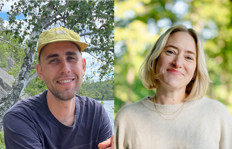 Bildekollasj av bilder av en mann og en kvinne.