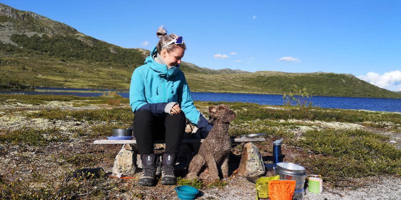 Siri og hunden på Hardangervidda