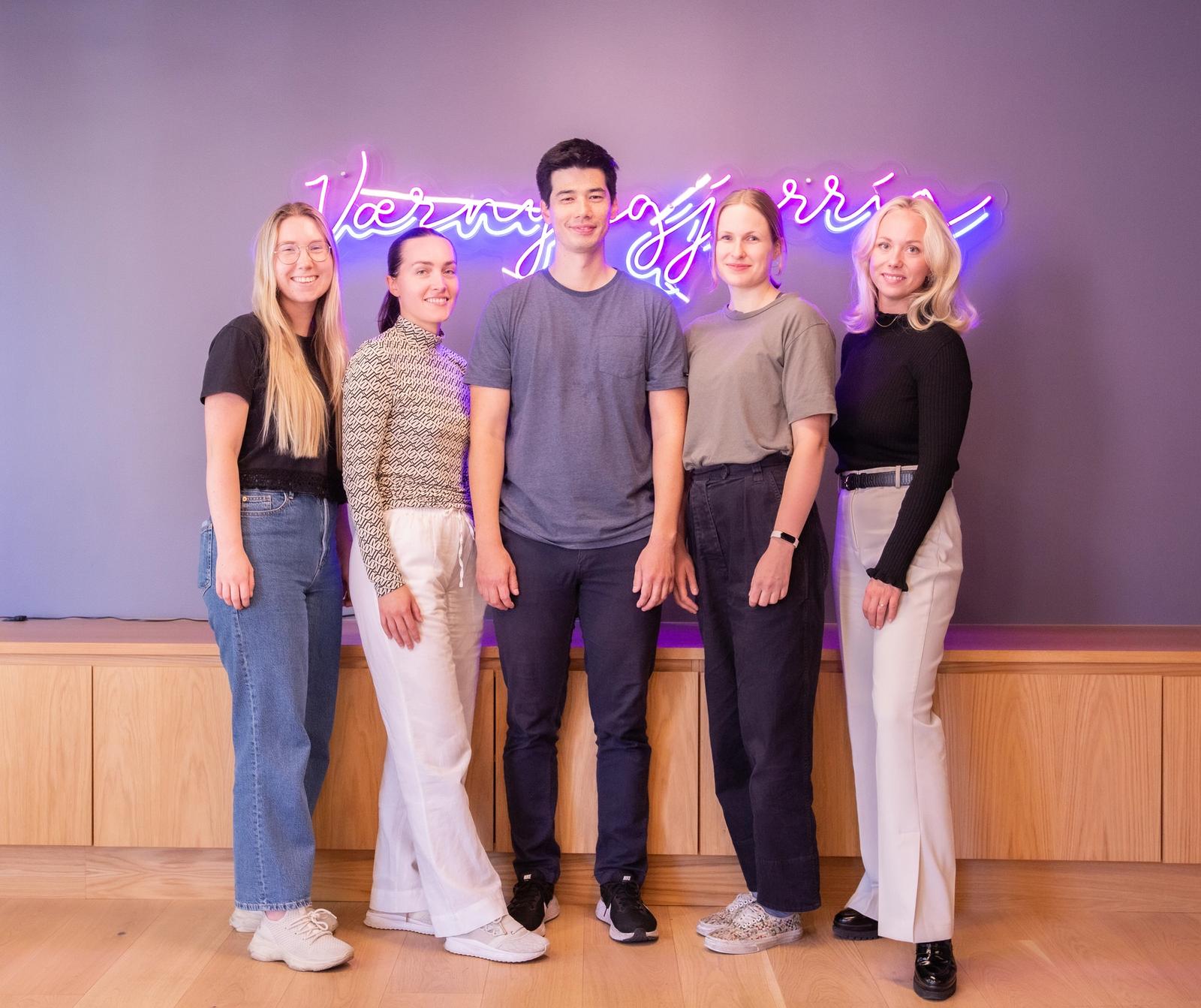 Nyansatte i Kantega i Oslo: Elen, Kristin, Michael, Emilie og Andrea Kristine.