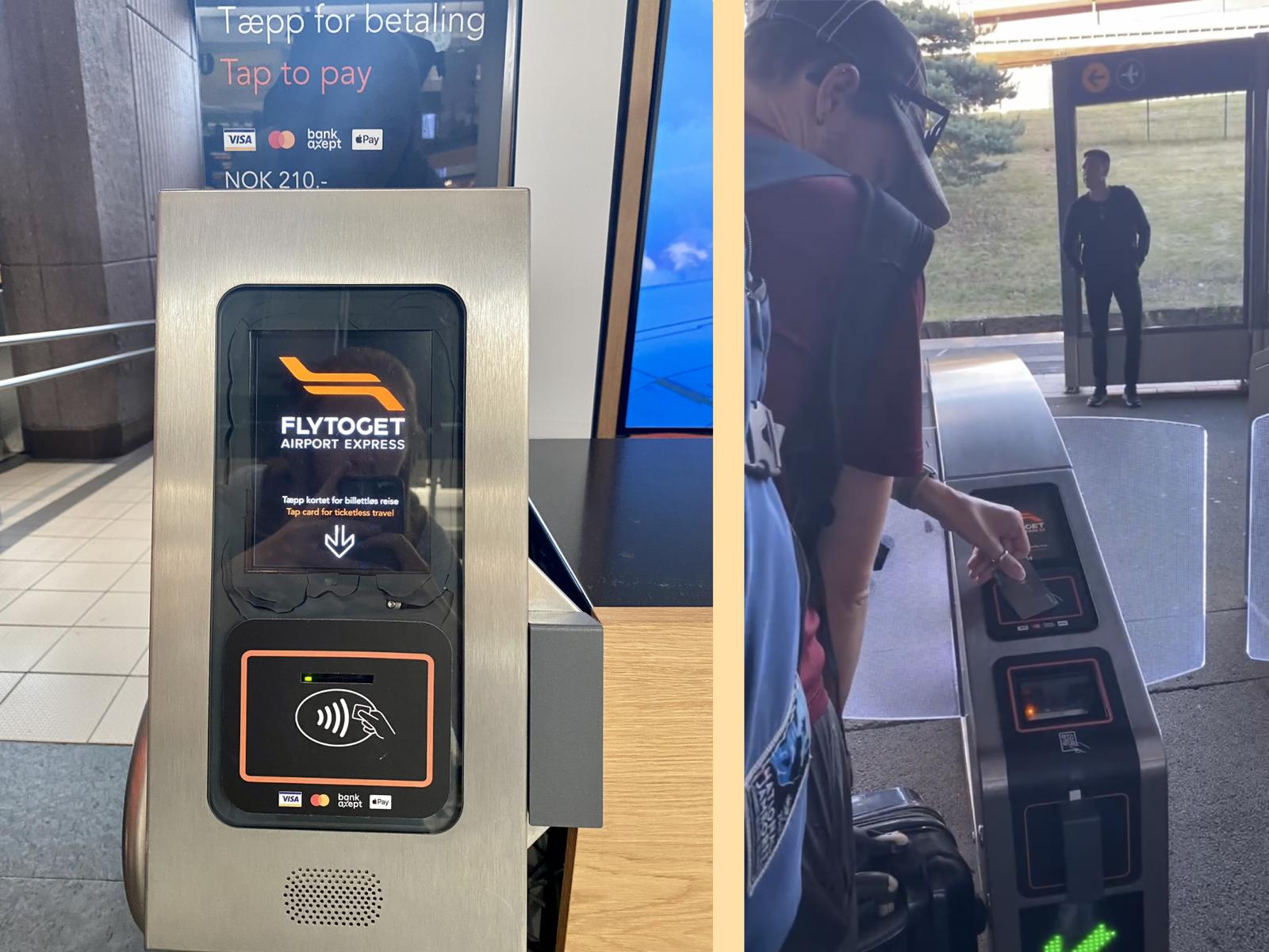 Automaten til Flytoget hvor du kan t
