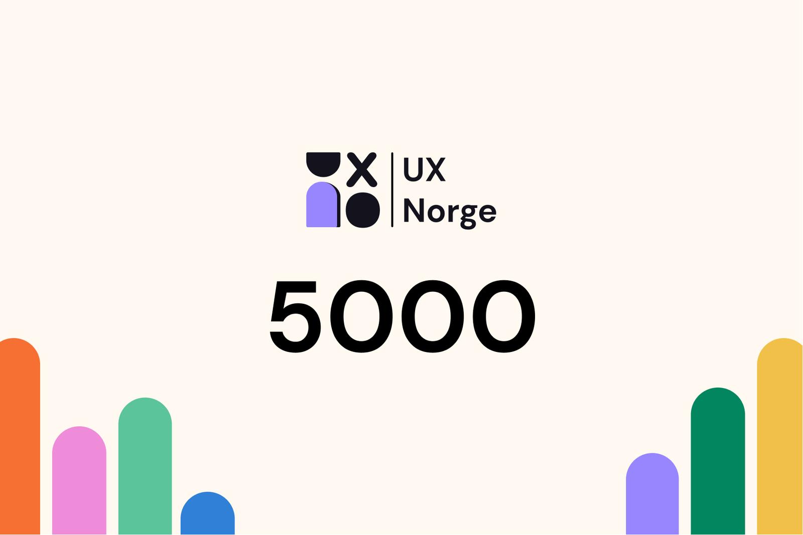 Illustrasjon med UX Norge-logo og 5000