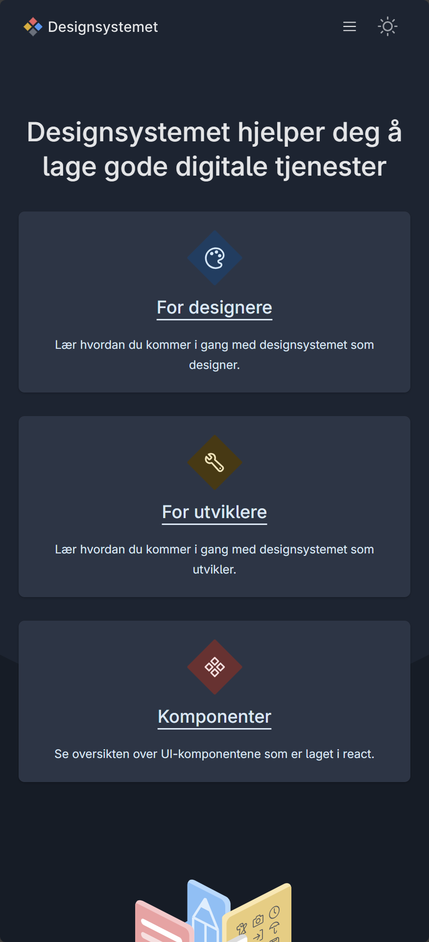 Skjermdump av designsystemet.no