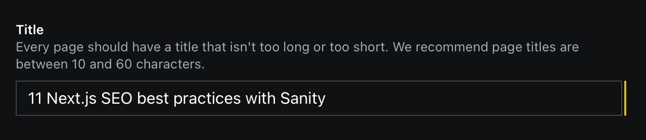 How we use a title to ensure it's only one <h1> to a page