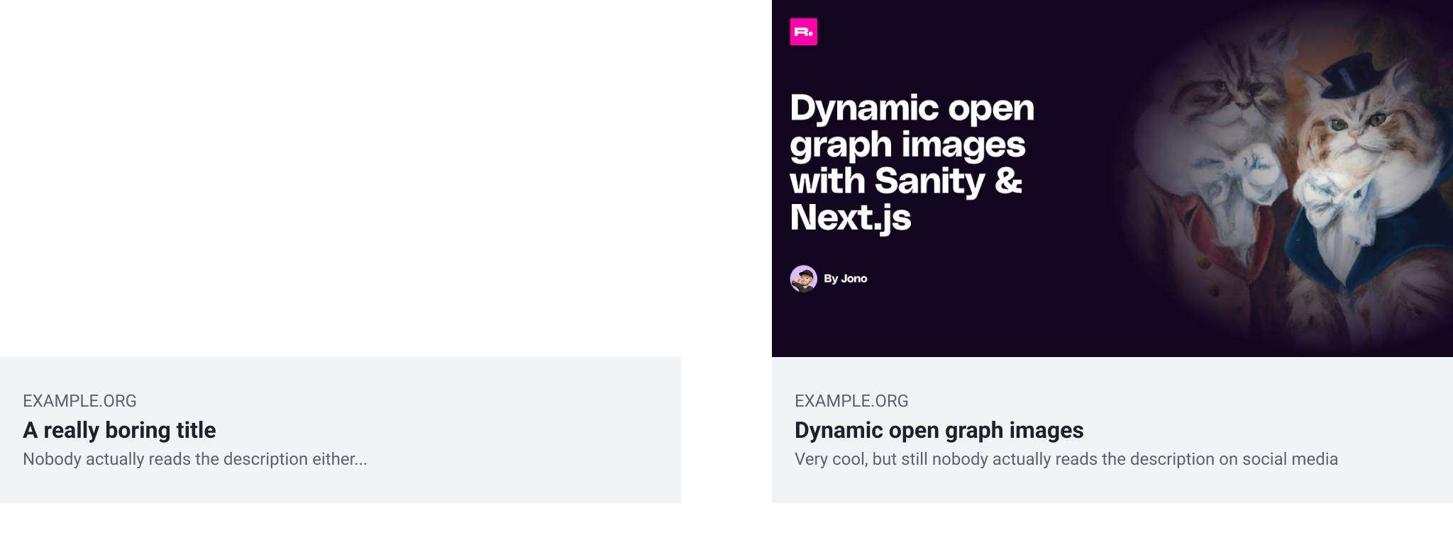 Comparison of two Social Cards