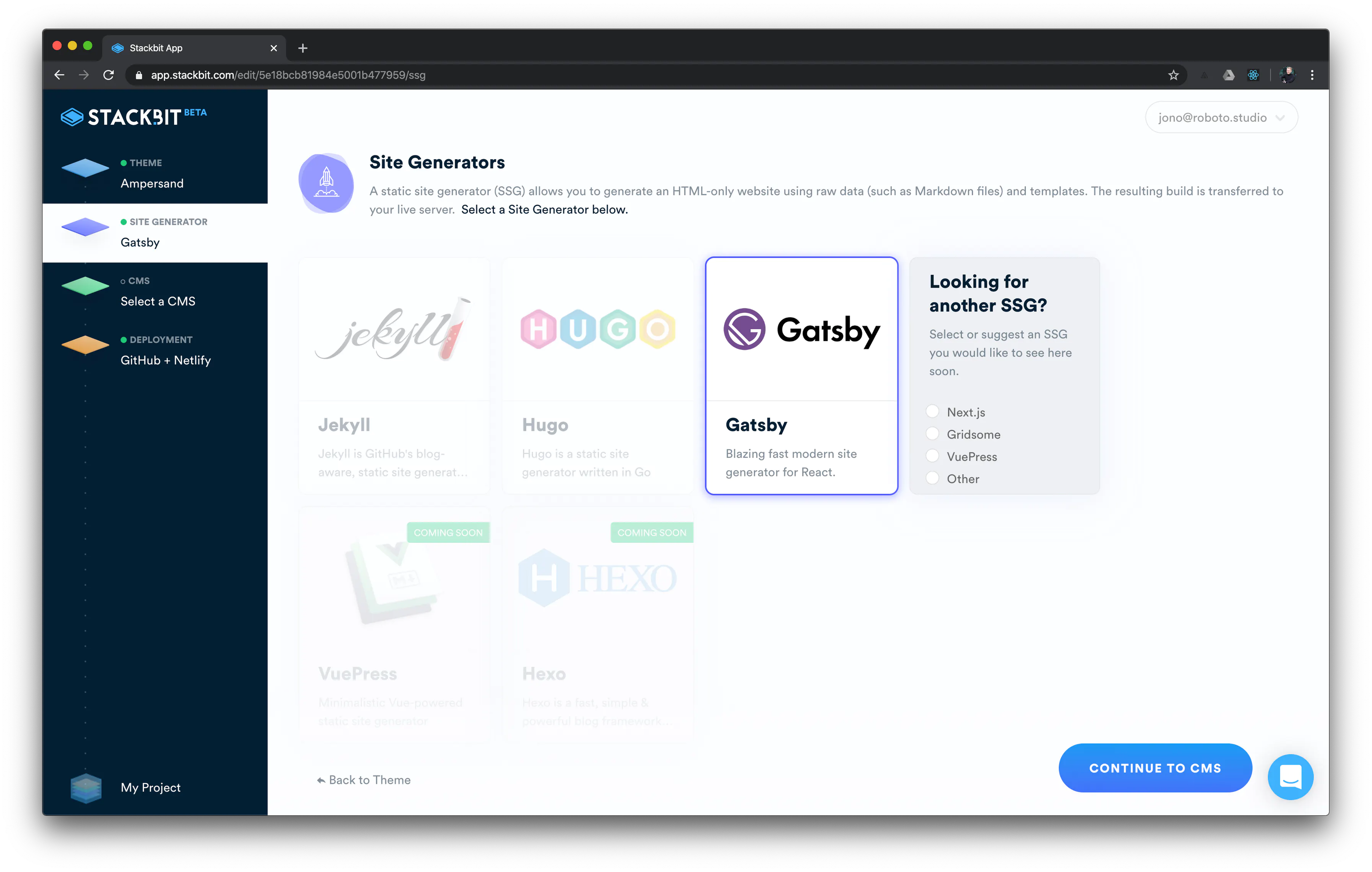 Choosing a generator