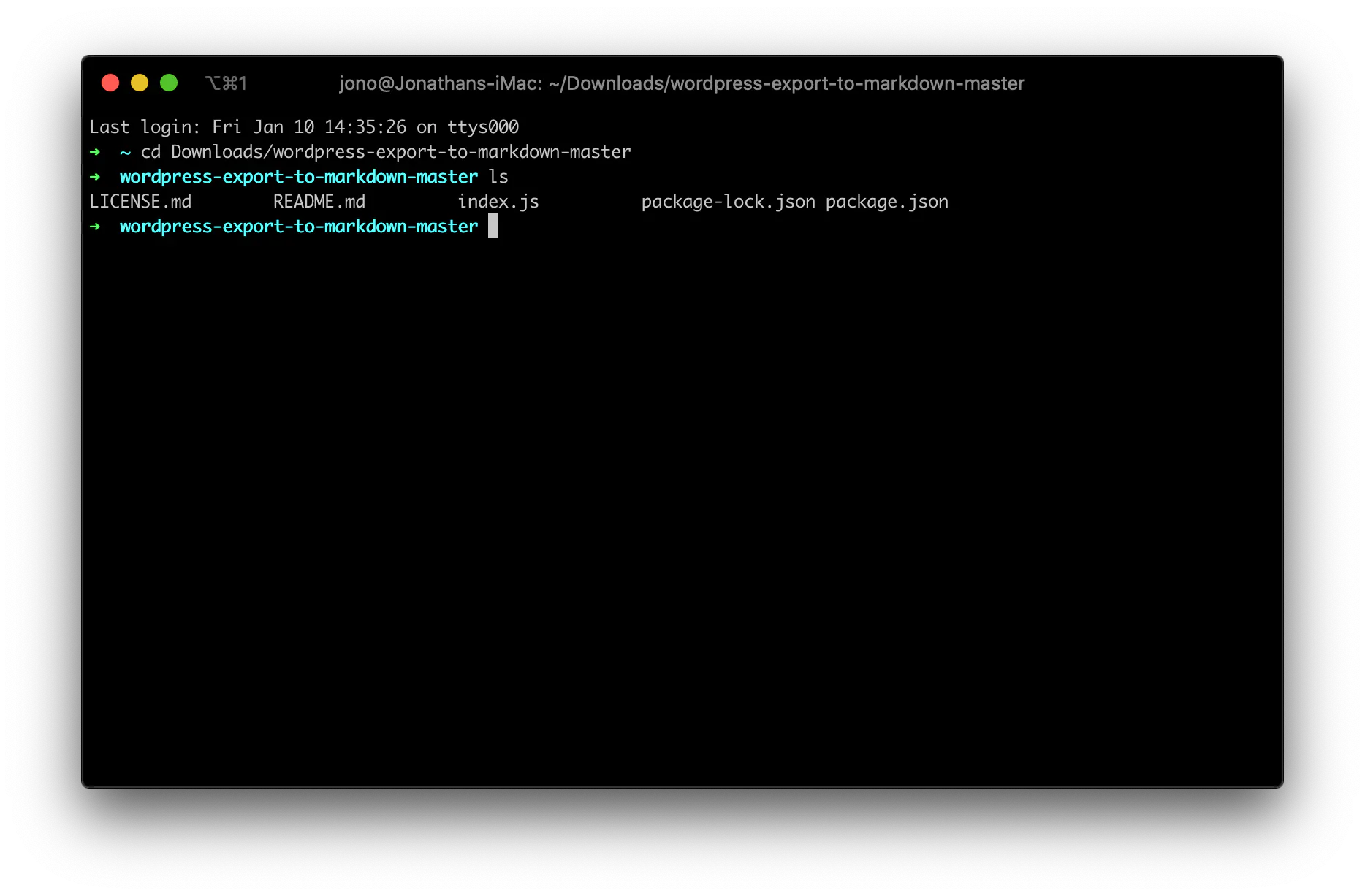Opening up the terminal