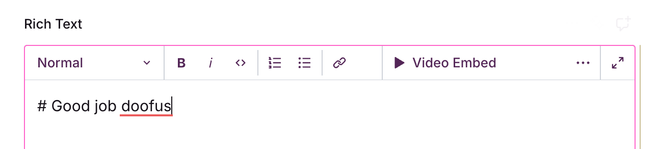 We all make mistakes - here's an example of us trying to get a <h1> to work