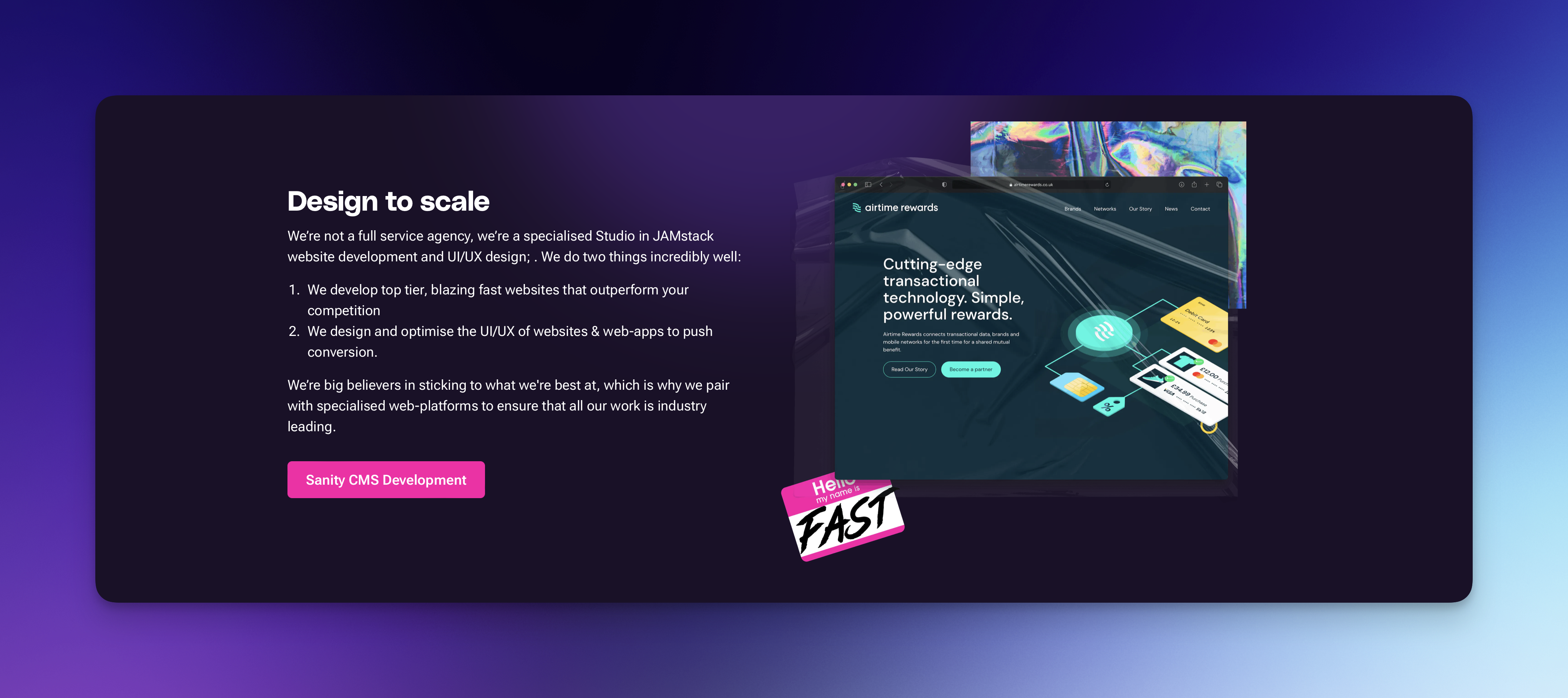 The image and text showing how it takes up less than 40% of the screen real estate above 1200px