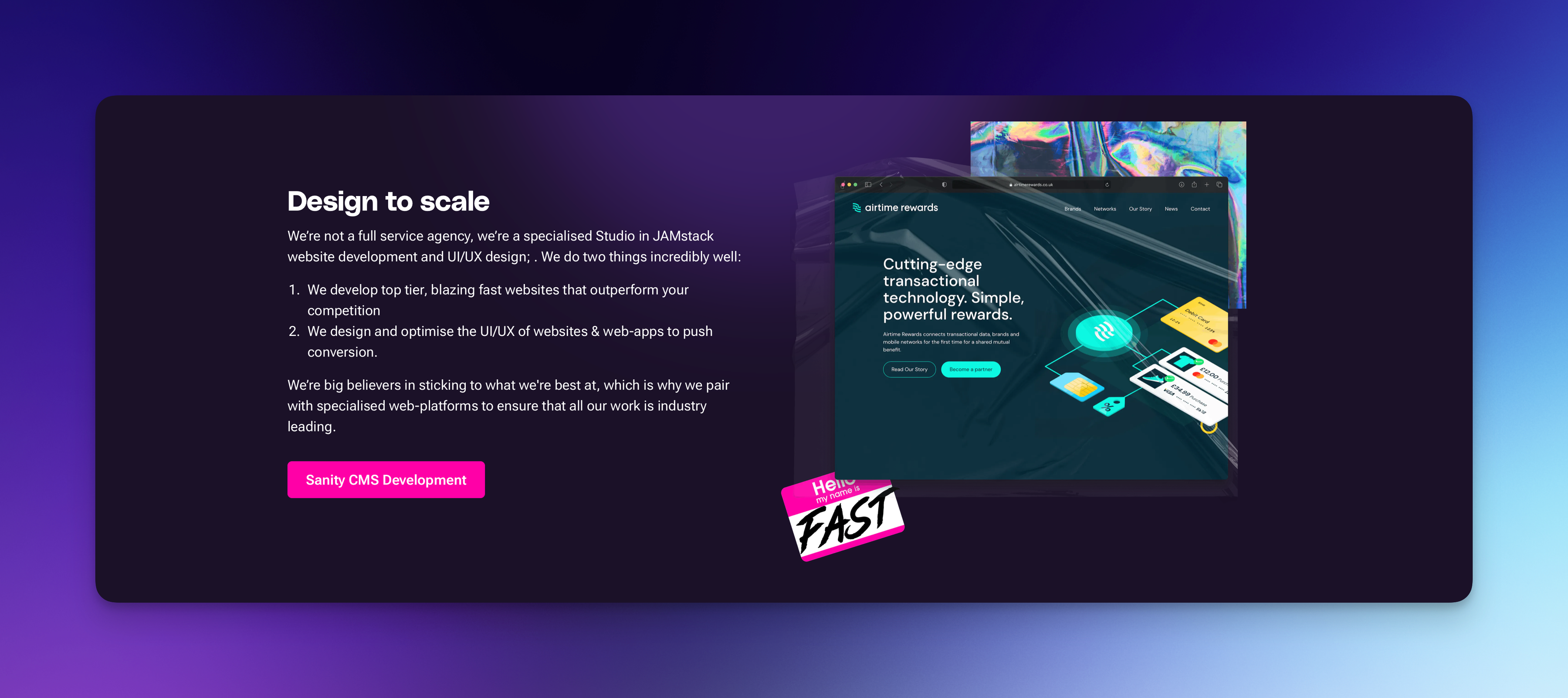 The image and text showing how it takes up less than 40% of the screen real estate above 1200px