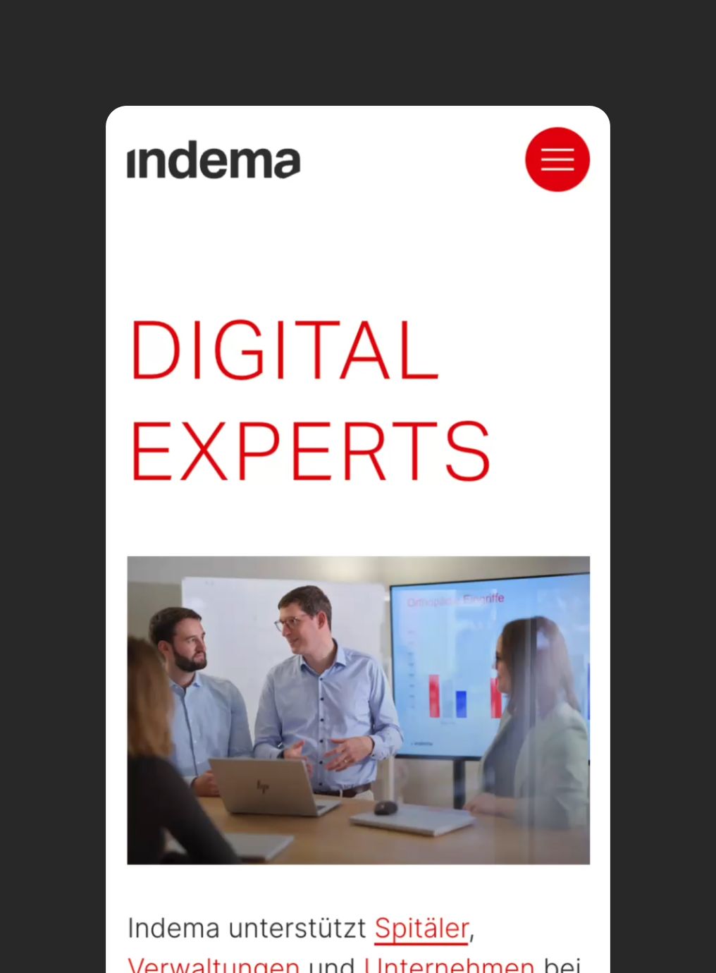 Corporate Website optimiert für Mobile Geräte