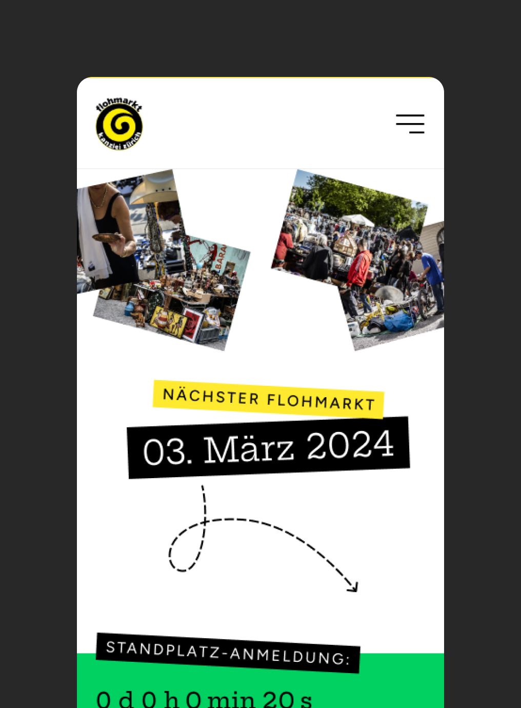 Flohmarkt-Webseite – für mobile Geräte optimiert