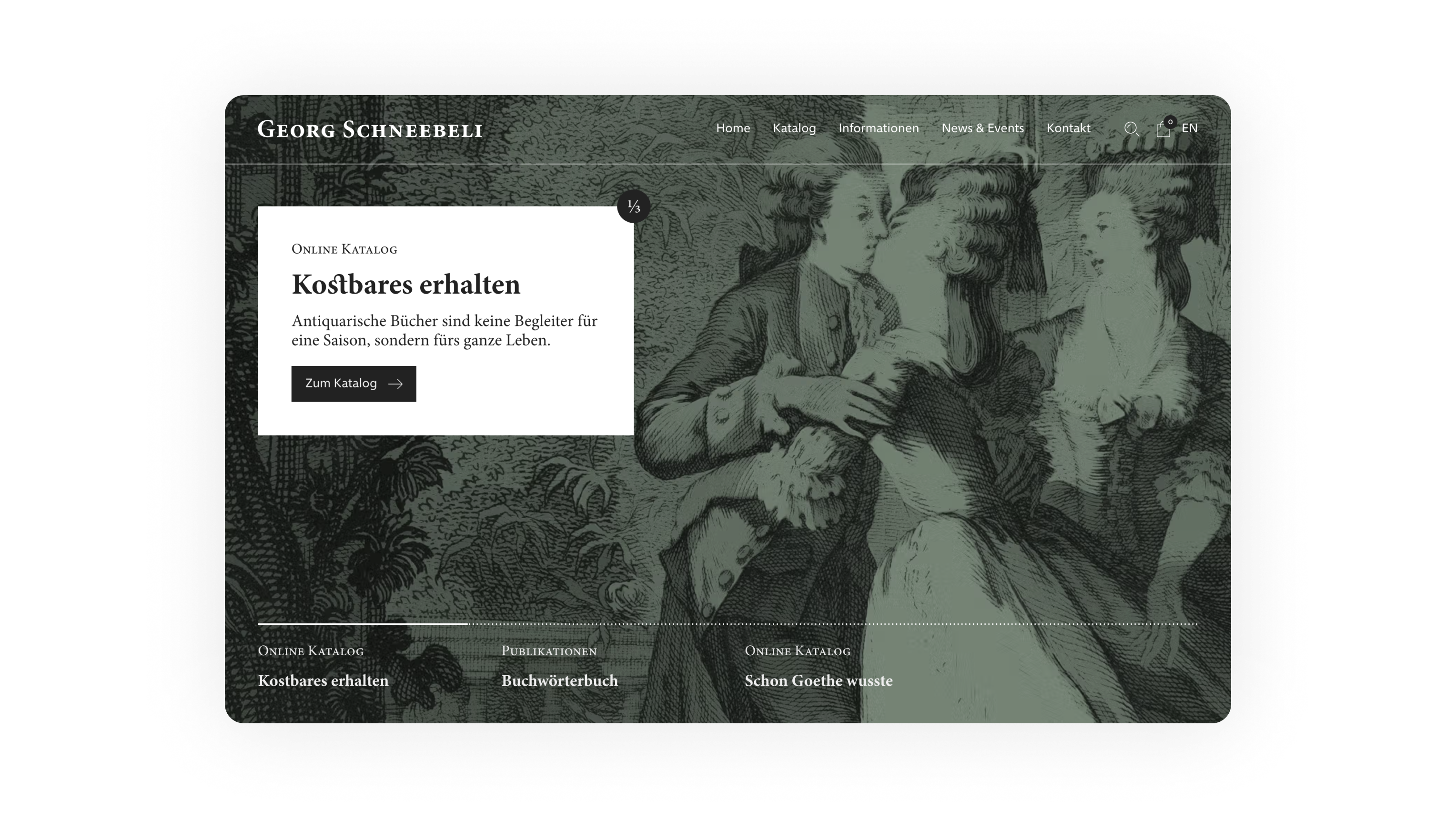 Antiquariat mit eigenständigem Shop