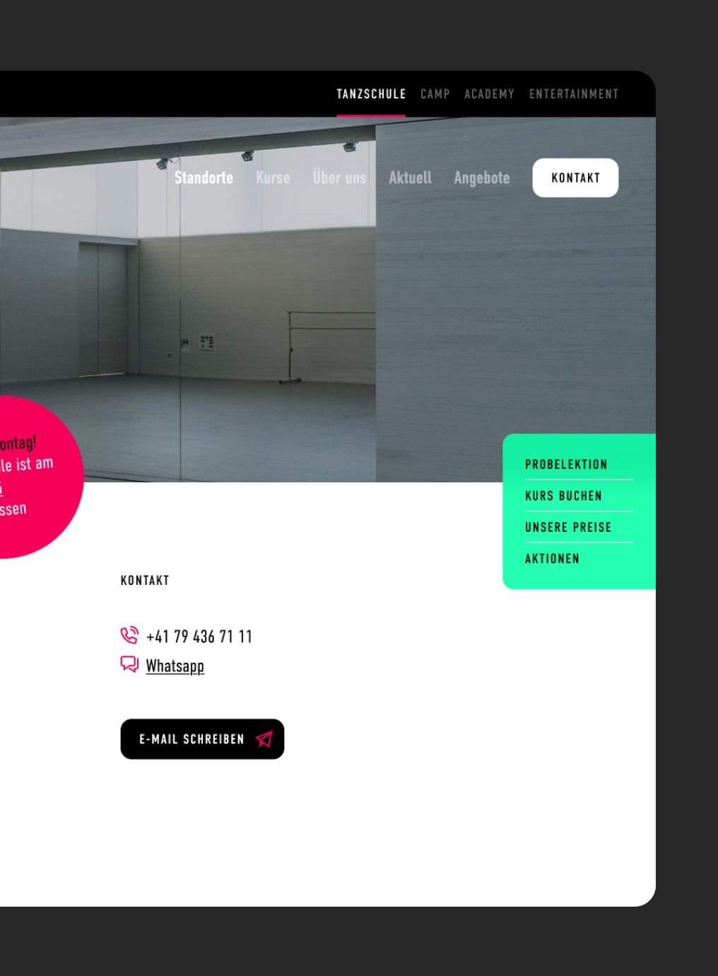 Call to Action für Kursanmeldung