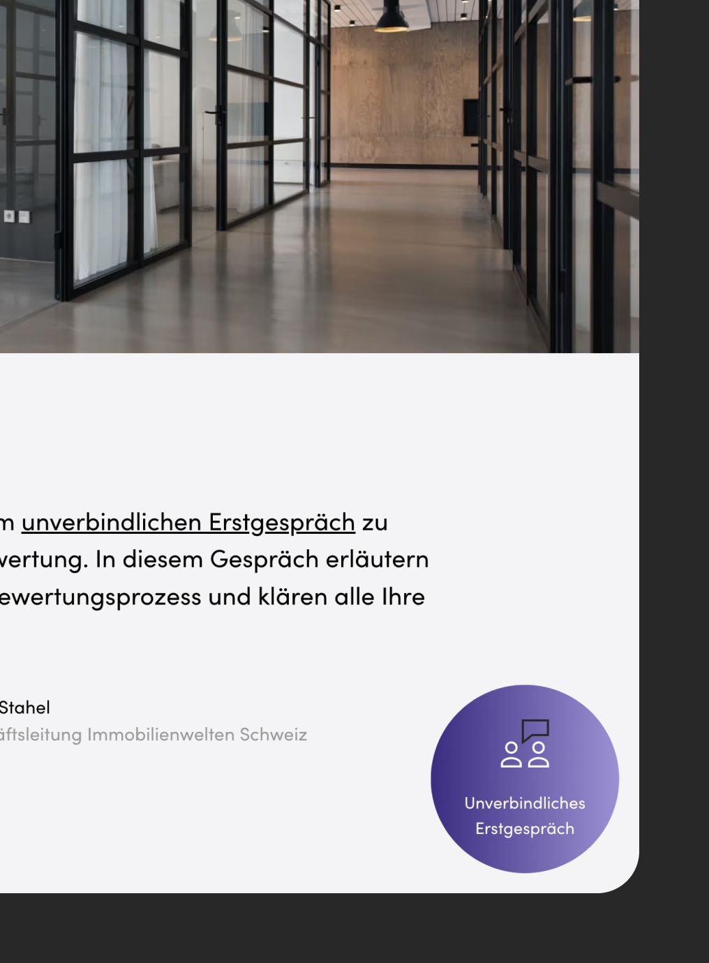 CTA auf Webseite für Erstgespräch