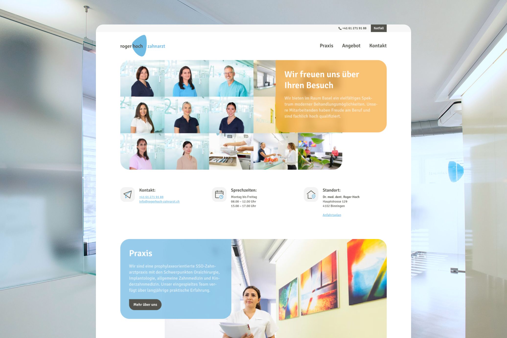 Homepage für Zahnarztpraxis